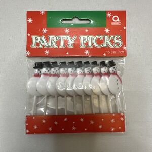 Amscan Snowman Plastic Cupcake/ Cheese Party Picks 10CT
